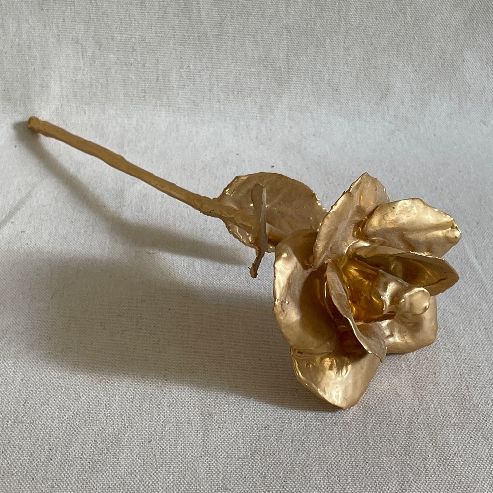 Vintage Gold Dipped Rose Stem